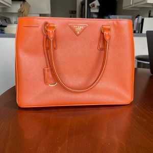 Prada Saffiano Tote - Papaya